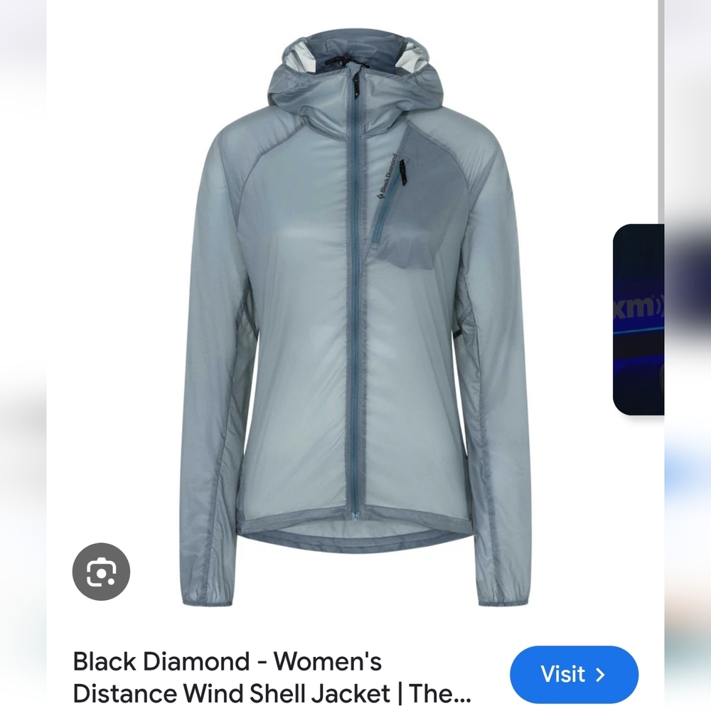 Black Diamond Women's Distance Wind Shell  Blue Size Medium